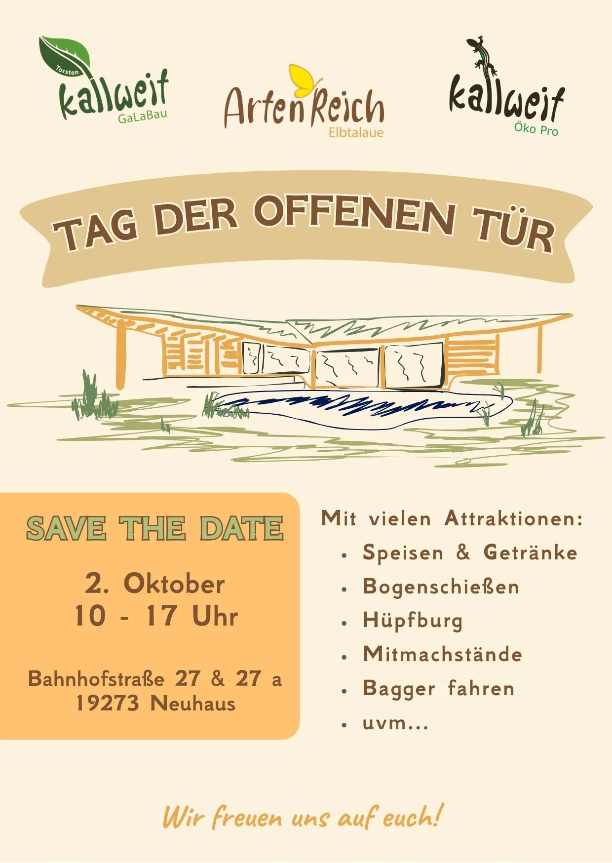 Einladung zum Tag der offenen Tür bei ArtenReich Elbtalaue und GaLaBau Kallweit